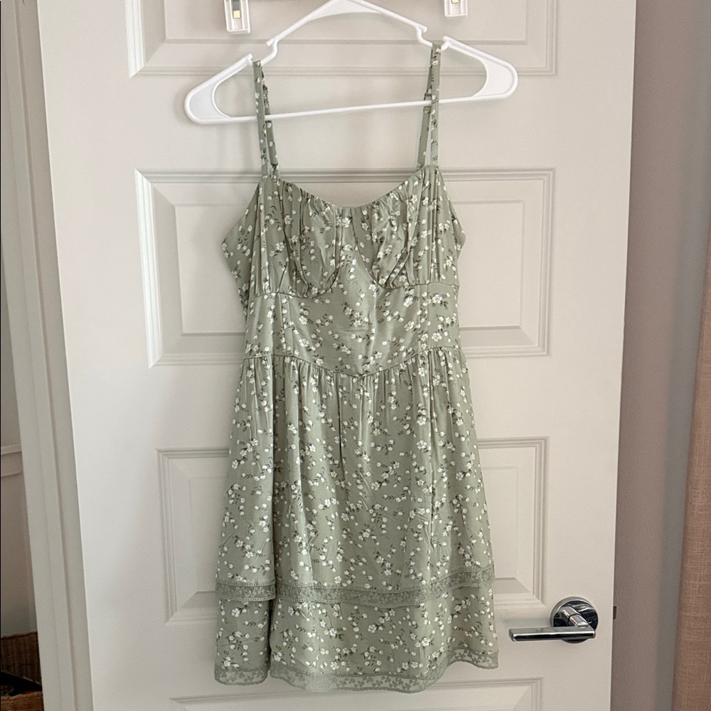 Hollister Sage Green Floral Dress
